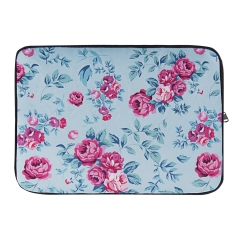 laptop case PINK ROSES TURQUOISE