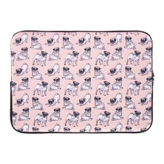 laptop case pug pattern pink