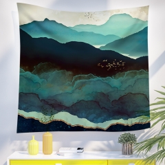 Tapestry indigo mountains